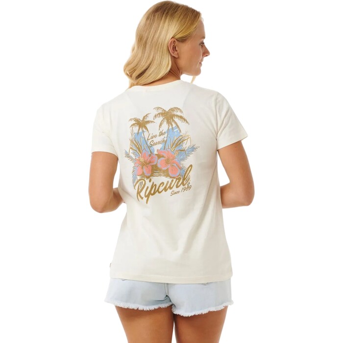 2024 Rip Curl Frauen Wild Bloom Standard Tee 0D9WTE - Bone